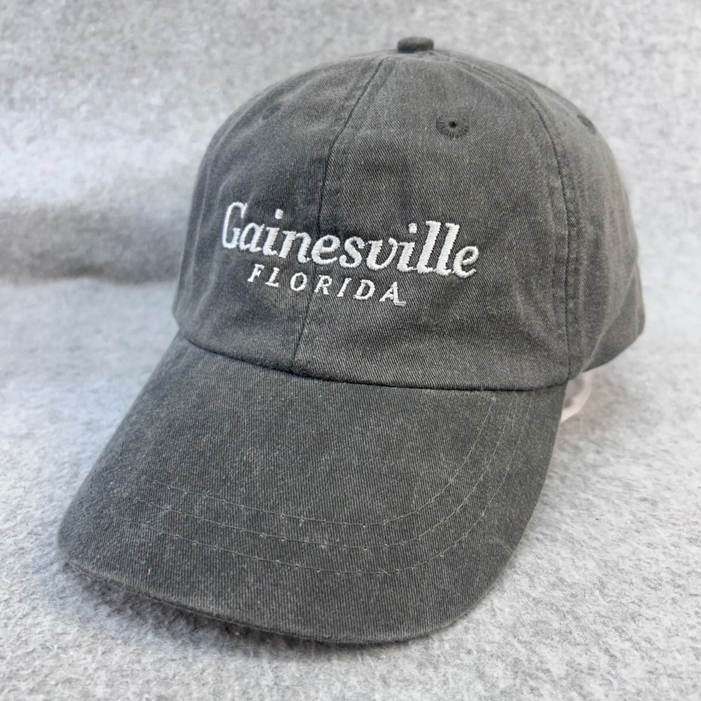 Gainesville Florida Unisex Gray Adams Hat Adjustable Leather Strap OSFA
